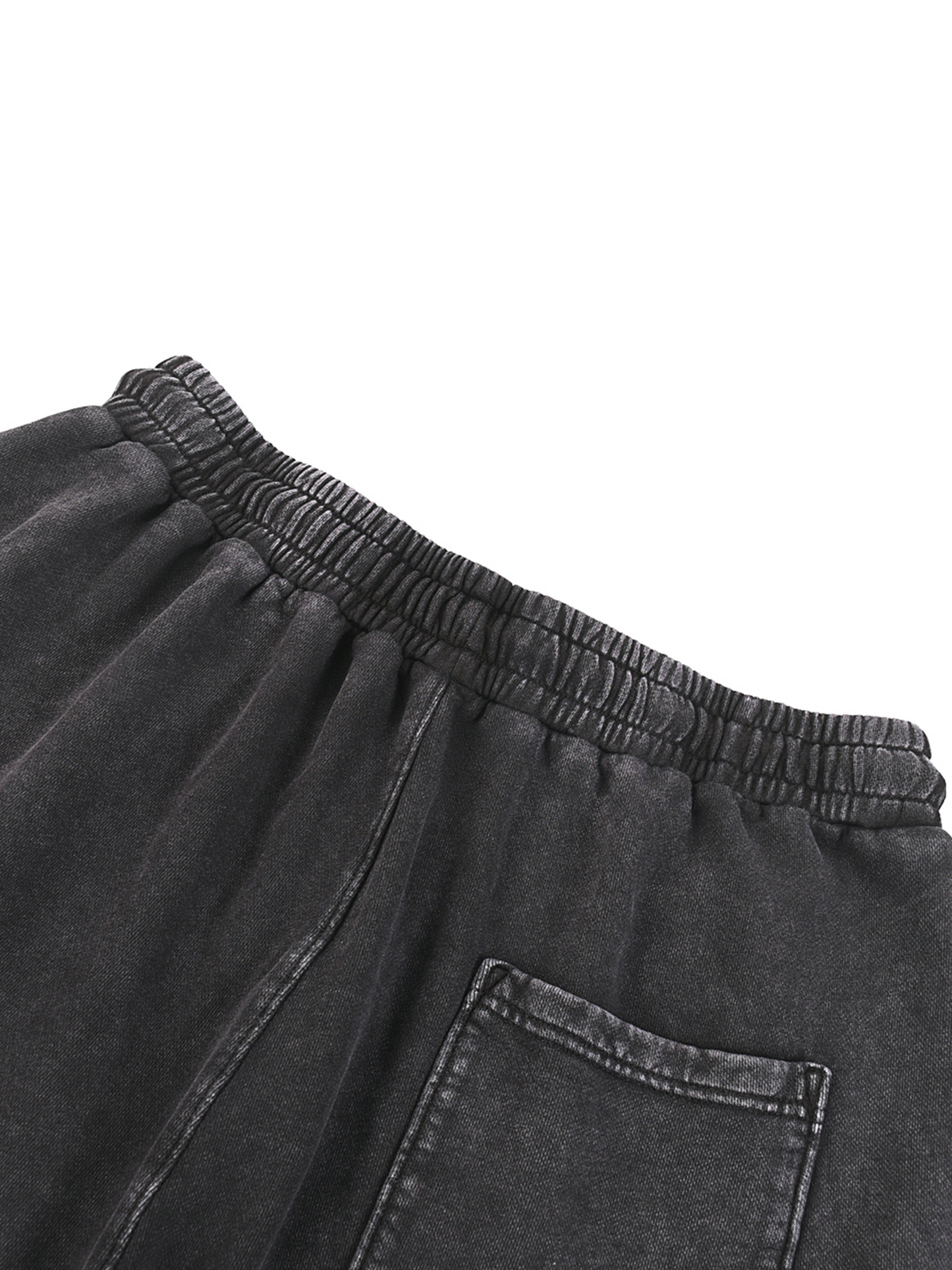 Acid Wash Straight Black Leg Pants - 360 GSM