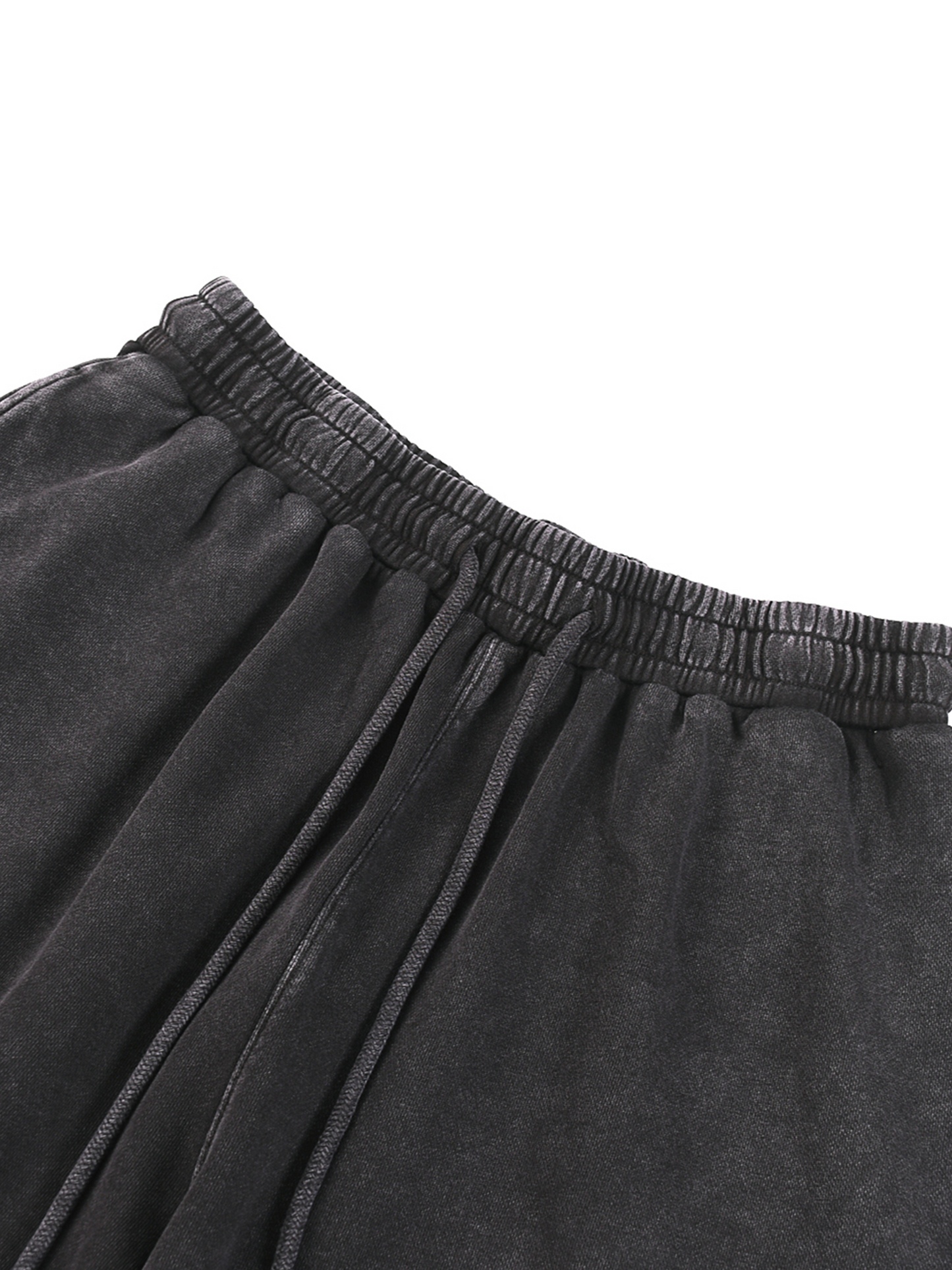 Acid Wash Straight Black Leg Pants - 360 GSM