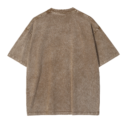 Acid Wash Light Brown Oversize T-Shirt - 250 GSM