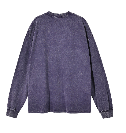 Acid Wash Purple Haze Oversize Long Sleeve T-Shirt - 250 GSM