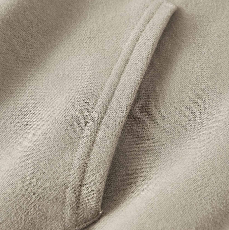 High Neck Insulated FOG Solid Color Gary Camel Fleece Hoodie - 385 GSM