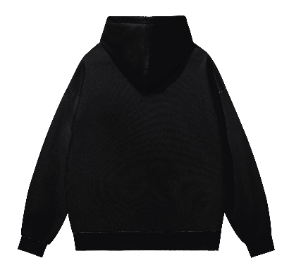 Oversize Heavyweight Hidden Black Pocket Fleece Hoodie - 460 GSM