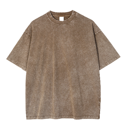 Acid Wash Light Brown Oversize T-Shirt - 250 GSM