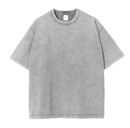 Acid Wash Light Grey Oversize T-Shirt - 250 GSM