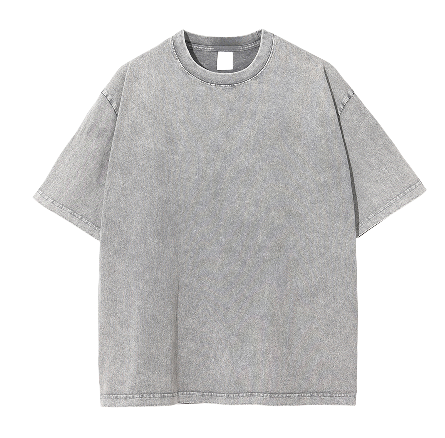 Acid Wash Light Grey Oversize T-Shirt - 250 GSM