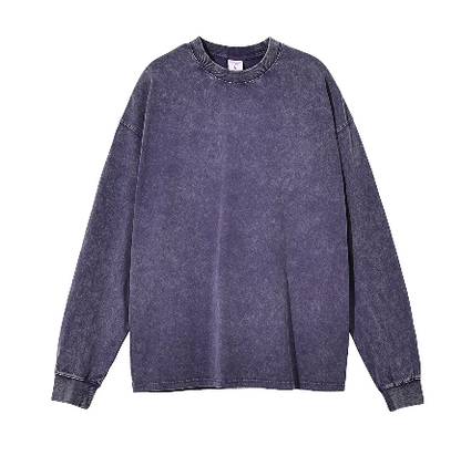 Acid Wash Purple Haze Oversize Long Sleeve T-Shirt - 250 GSM