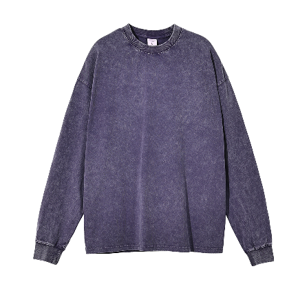 Acid Wash Purple Haze Oversize Long Sleeve T-Shirt - 250 GSM