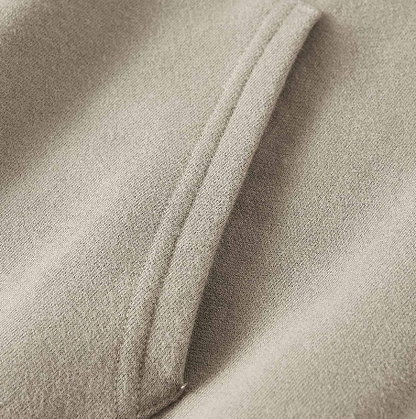 High Neck Insulated FOG Solid Color Gary Camel Fleece Hoodie - 385 GSM
