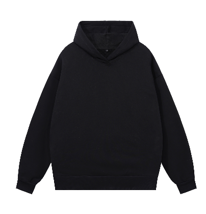 Oversize Heavyweight Hidden Black Pocket Fleece Hoodie - 460 GSM